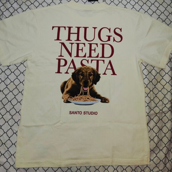 Santo Studio "Thugs Need Hugs / Pasta" Size Med Crewneck Sweatshirt + Tee NWT - Picture 2 of 7